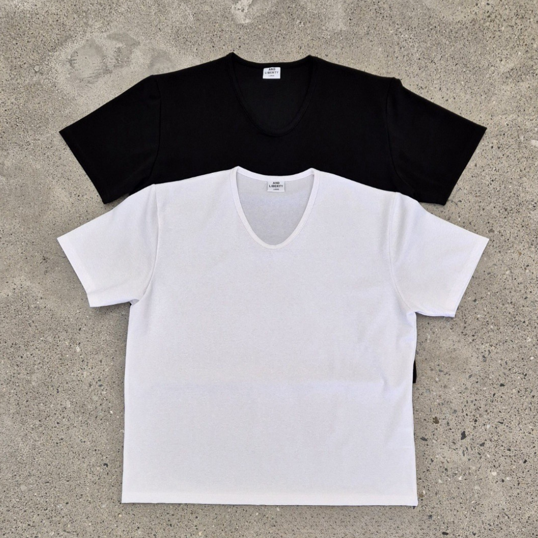 U-Neck Cropped Ponte Tee