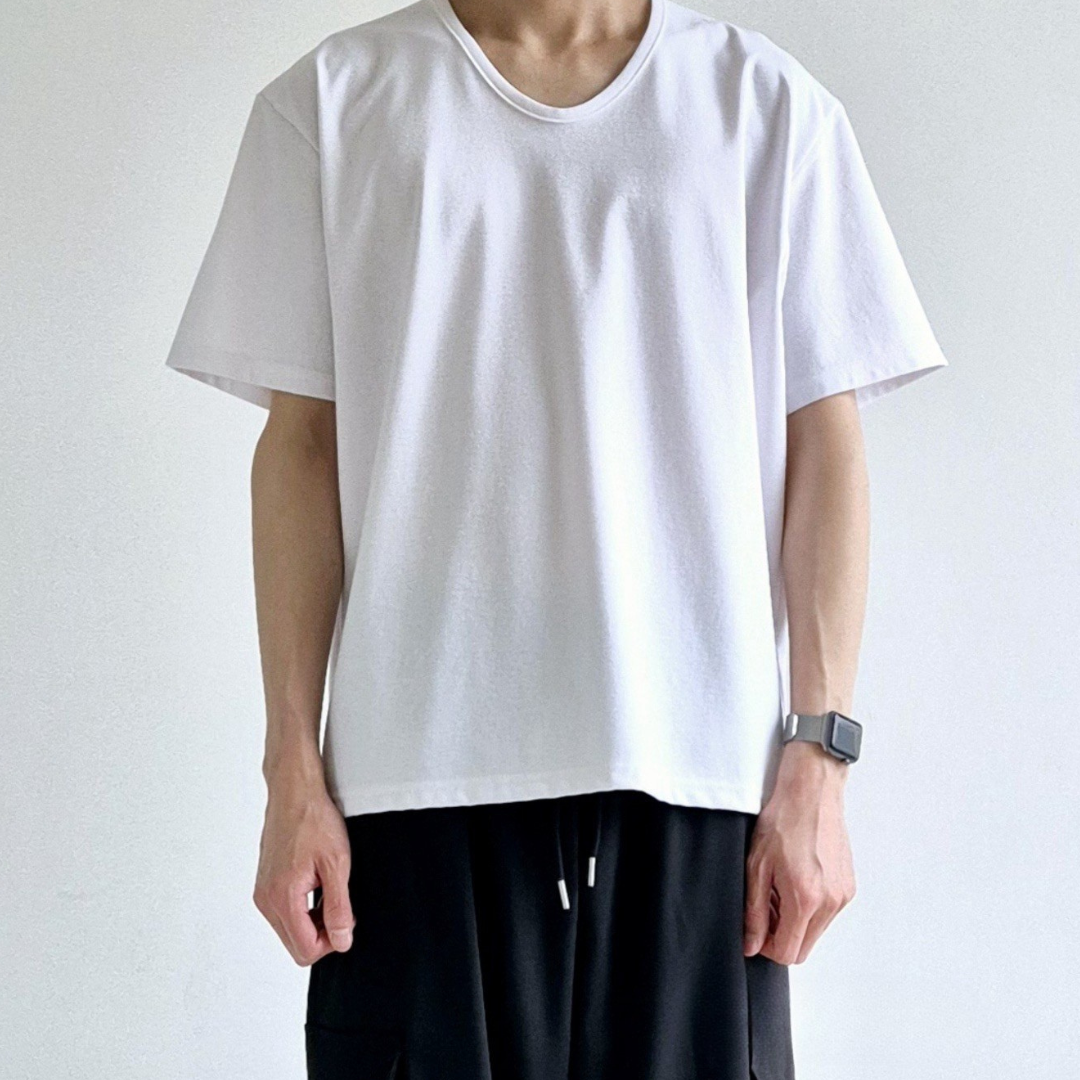 U-Neck Cropped Ponte Tee