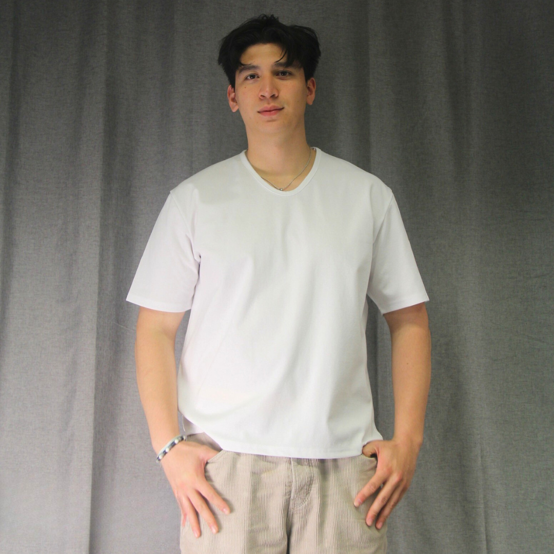 U-Neck Cropped Ponte Tee