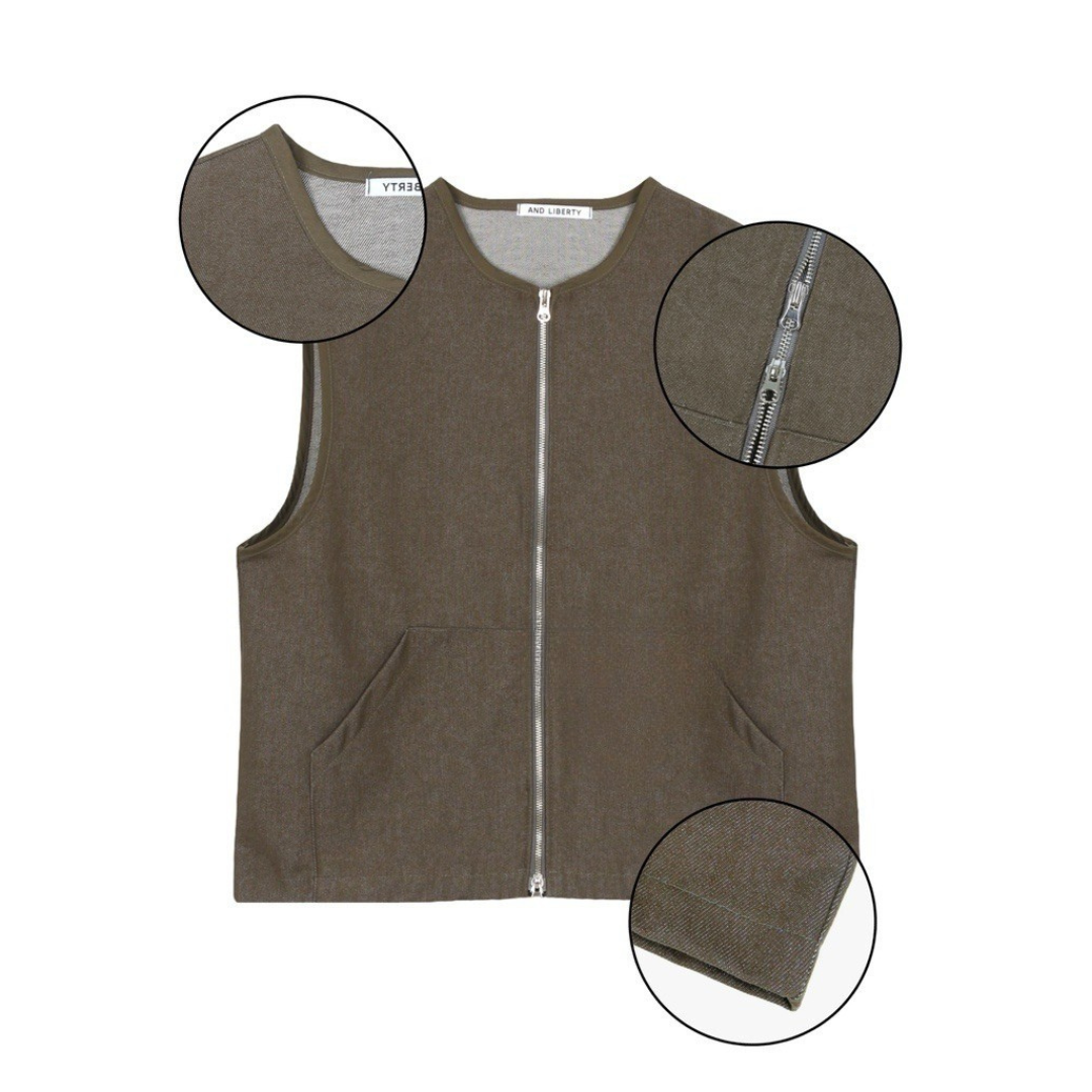 Washed work Denim Vest